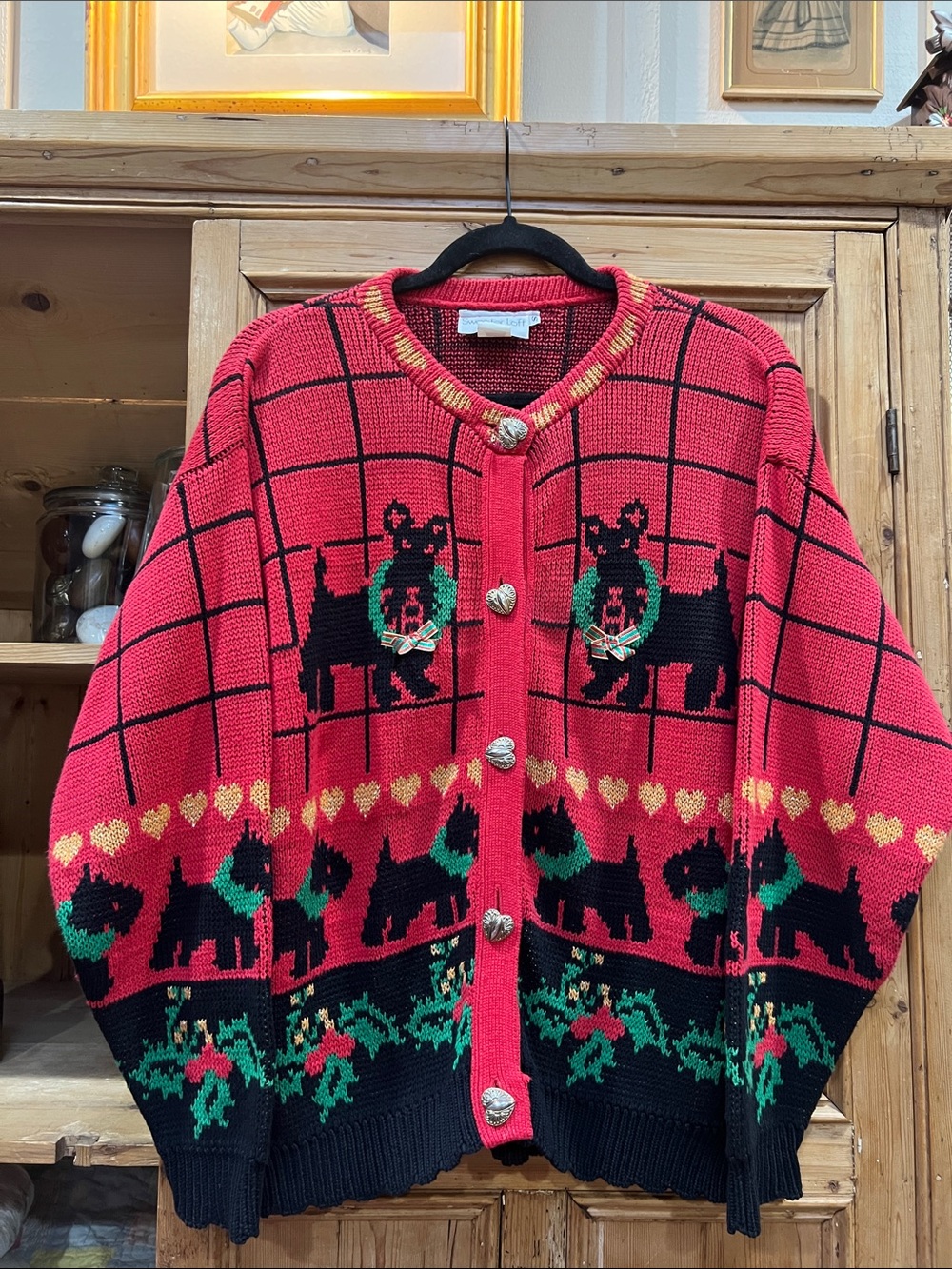 Sweater Loft Vintage Scottish Terrier Cardigan